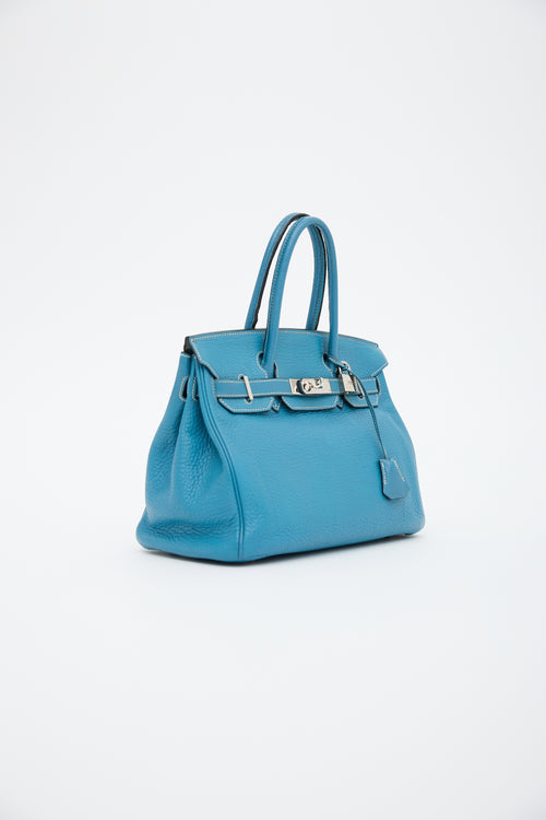 Hermès 2007 Bleu Jean Clemence Birkin 30 Bag