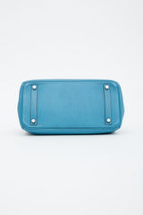 Hermès 2007 Bleu Jean Clemence Birkin 30 Bag