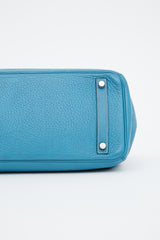 Hermès 2007 Bleu Jean Clemence Birkin 30 Bag