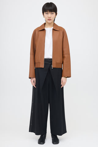 Marron Fauvre Leather Jacket