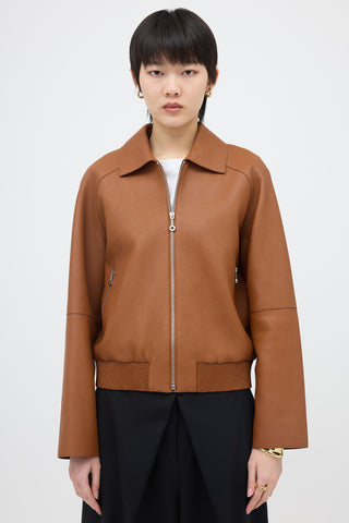 Marron Fauvre Leather Jacket