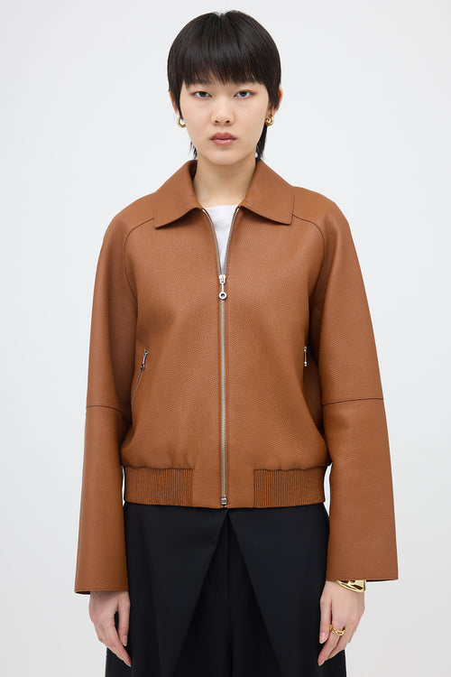 Marron Fauvre Leather Jacket