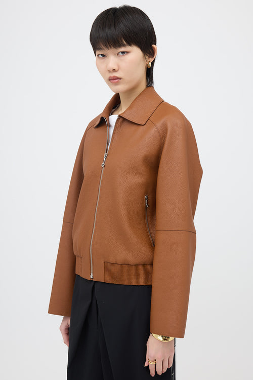Marron Fauvre Leather Jacket