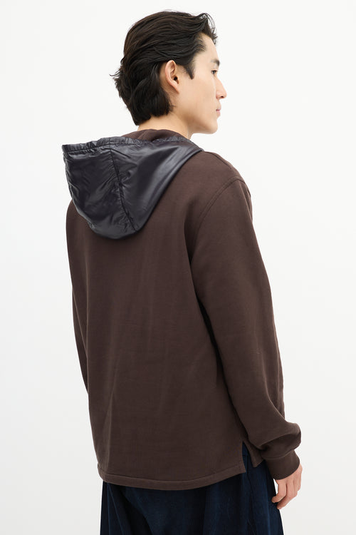 Hermès Brown & Navy Asymmetrical Zip Hoodie