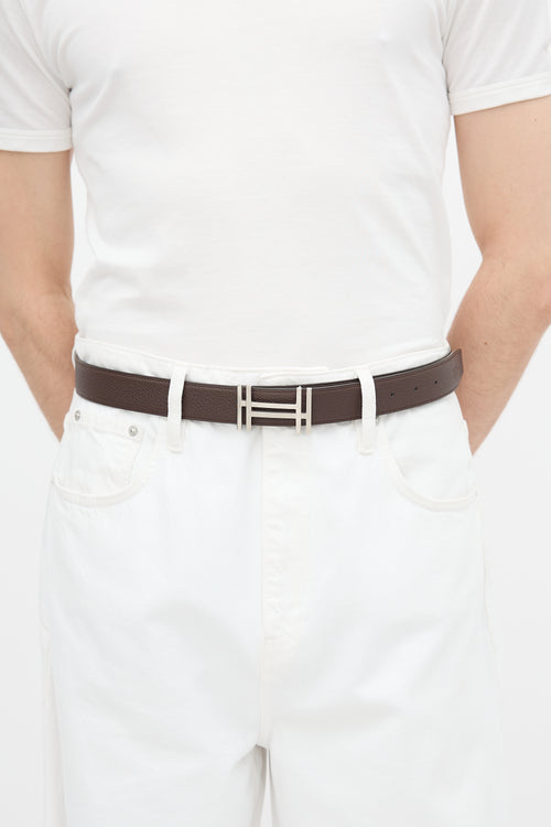 Hermès 2020 Togo H Au Carre Reversible Belt