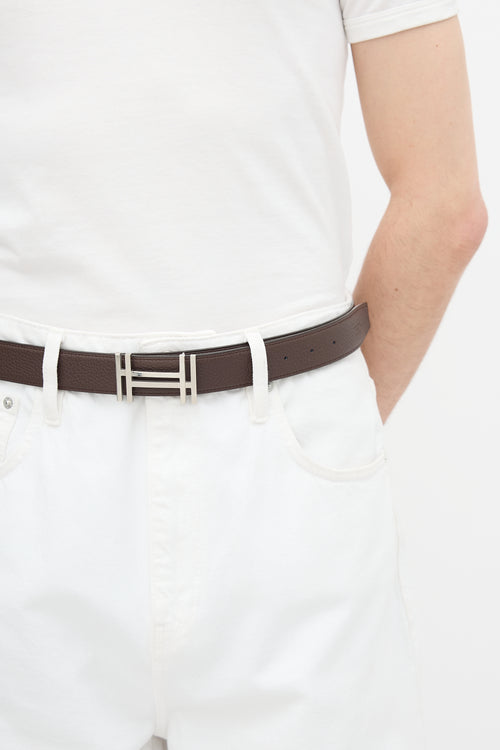 Hermès 2020 Togo H Au Carre Reversible Belt