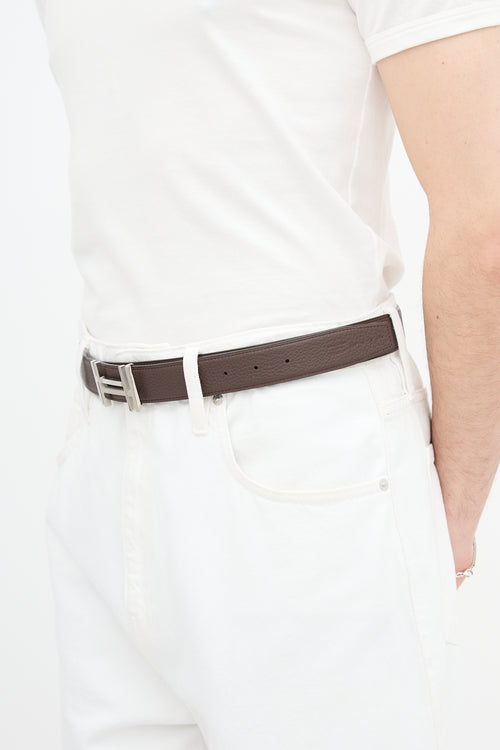 Hermès 2020 Togo H Au Carre Reversible Belt
