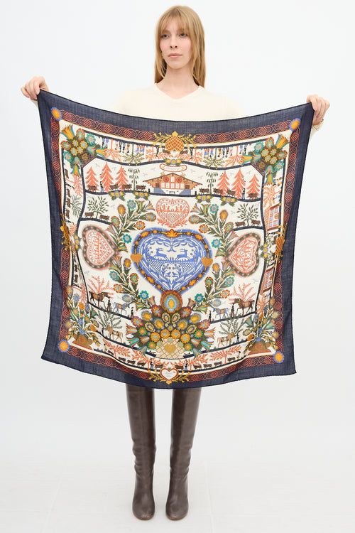 Hermès Cashmere & Silk Découpages 90 Scarf