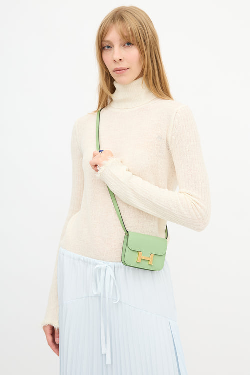 Hermès 2021 Vert Criquet Epsom Constance Slim Wallet