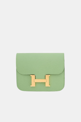 Hermès 2021 Vert Criquet Epsom Constance Slim Wallet