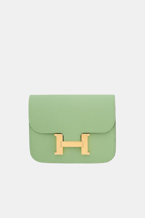 Hermès 2021 Vert Criquet Epsom Constance Slim Wallet