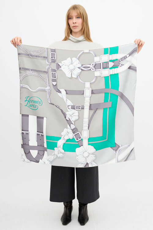 Hermès Silk Grand Manege Detail 90 Scarf