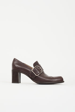 Hermès Leather Heeled Loafer