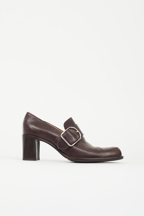 Hermès Leather Heeled Loafer