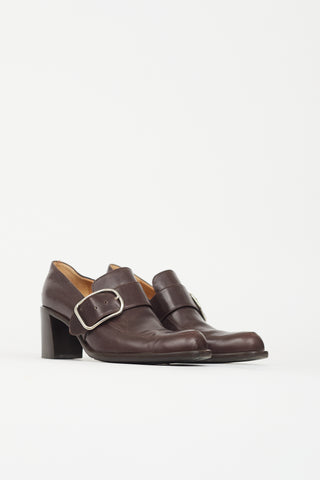 Hermès Leather Heeled Loafer