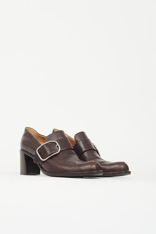 Hermès Leather Heeled Loafer