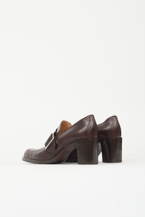Hermès Leather Heeled Loafer