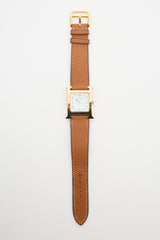Hermès 2011 Brown Epsom Leather Heure H 25 Watch