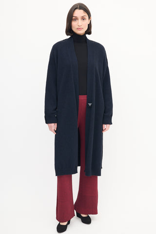 Hermès Navy & Black Cashmere Long Cardigan