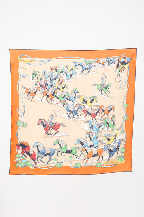 Hermès Silk Les Mustangs II 90 Scarf