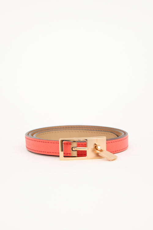 Hermès 2022 Reversible Orange Field Lucky 15 Belt