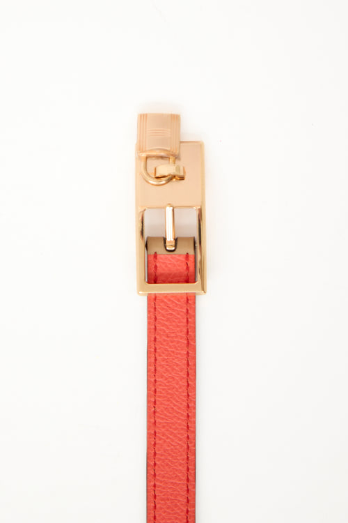 Hermès 2022 Reversible Orange Field Lucky 15 Belt