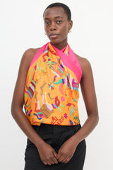 Hermès 2011 Orange & Pink Silk Din Tini Yä Zuë 90 Scarf