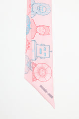Hermès Pink & Light Blue Silk Dress Code Twilly