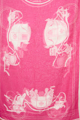Hermès Pink & Orange Cotton Ex Libris Scarf