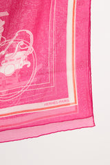 Hermès Pink & Orange Cotton Ex Libris Scarf