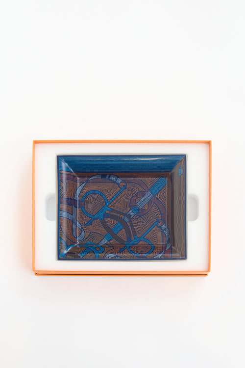 Hermès Porcelain Eperon d'Or Sellier Change Tray