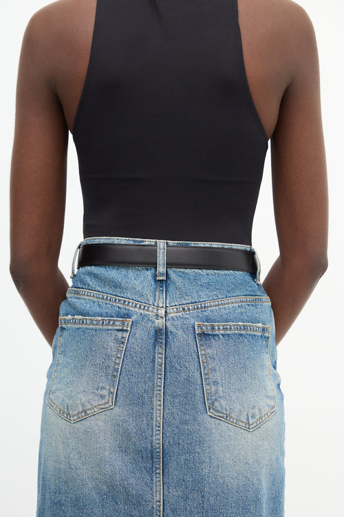 Hermès 2013 Orange Clemence & Black Leather Reversible Constance H Belt