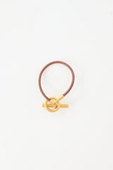 Hermès Leather & Palladium Glenan Bracelet