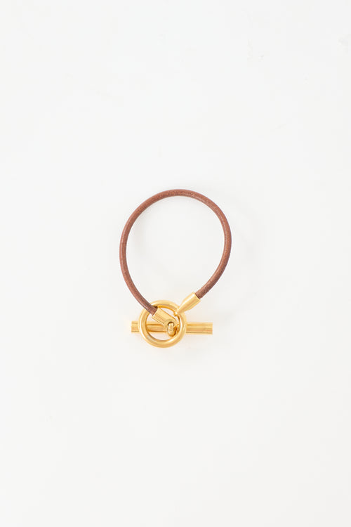 Hermès Leather & Palladium Glenan Bracelet