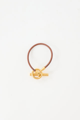 Hermès Leather & Palladium Glenan Bracelet