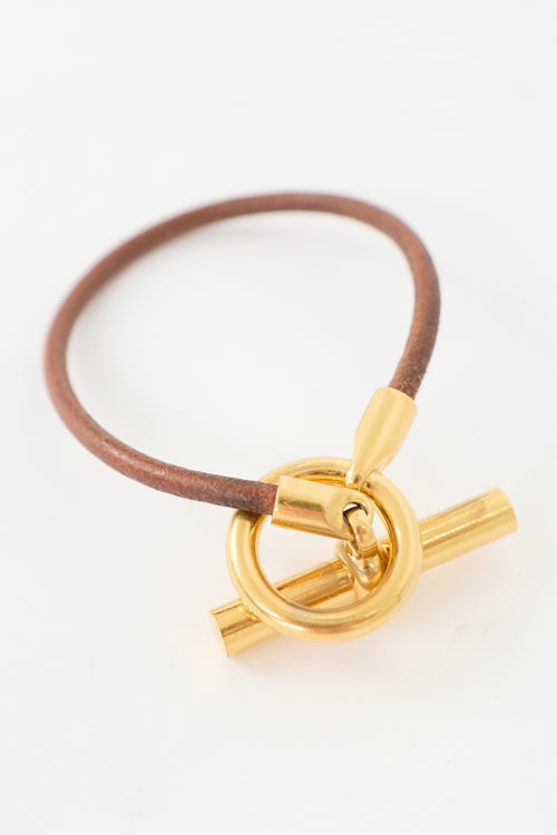 Hermès Leather & Palladium Glenan Bracelet