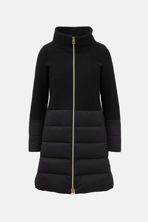 Herno Wool Panelled Puffer Coat