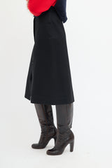Horses Atelier Black Snap Button Midi Skirt