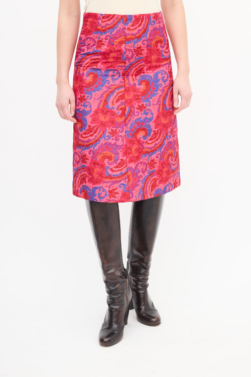 Horses Atelier Pink & Multi Quilted Paisley Skirt