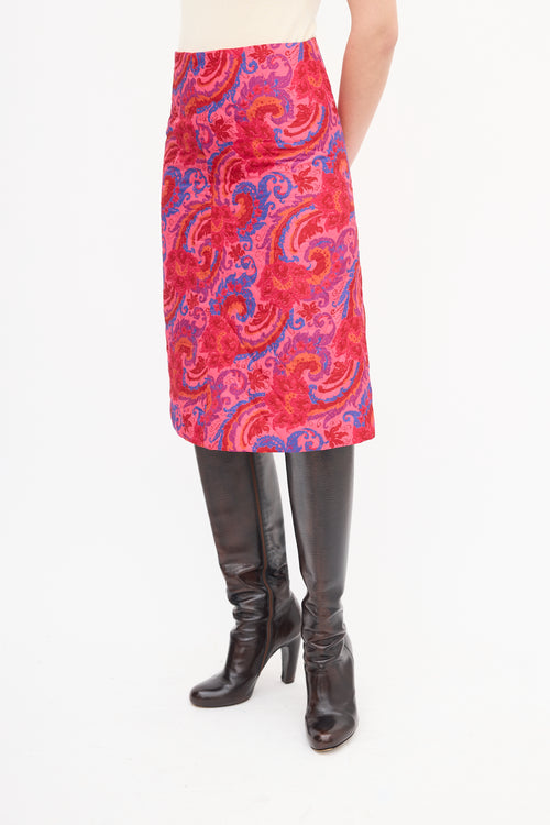 Horses Atelier Pink & Multi Quilted Paisley Skirt