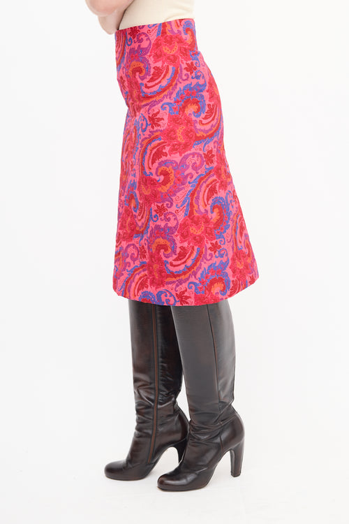 Horses Atelier Pink & Multi Quilted Paisley Skirt