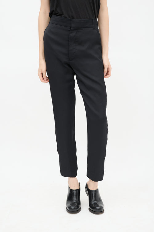 Haider Ackermann Black Silk Blend Tapered Trouser