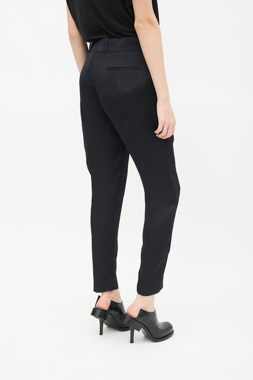 Haider Ackermann Black Silk Blend Tapered Trouser