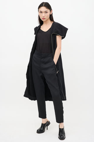 Haider Ackermann Black Silk Blend Tapered Trouser