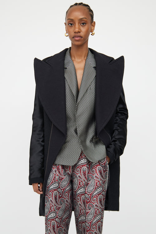 Haider Ackermann Black Paneled Peak Lapel Jacket