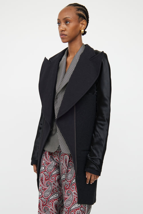 Haider Ackermann Black Paneled Peak Lapel Jacket