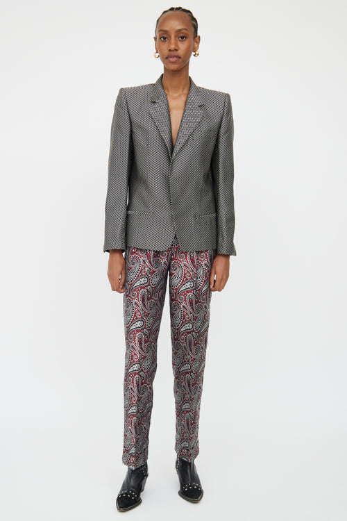 Haider Ackermann Black & White Silk Blend Blazer