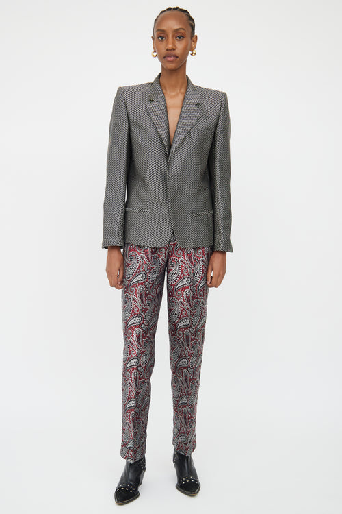 Haider Ackermann Black & White Silk Blend Blazer