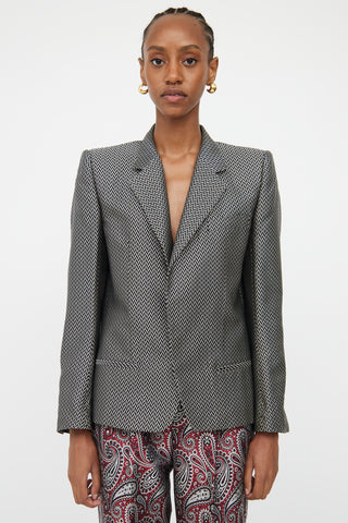 Haider Ackermann Black & White Silk Blend Blazer