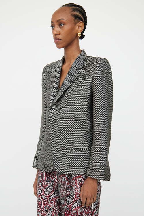 Haider Ackermann Black & White Silk Blend Blazer